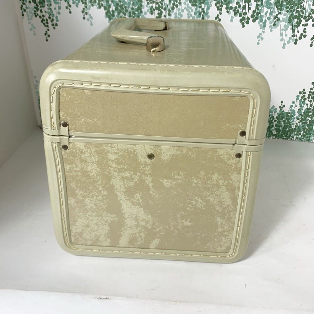 Vintage Samsonite Streamlite Travel Case Marble Make-Up Luggage Mirror Tray Key - Picture 7 of 16